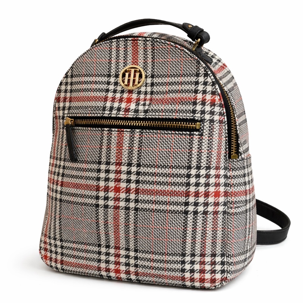 Tommy Hilfiger Plaid Leather Backpack